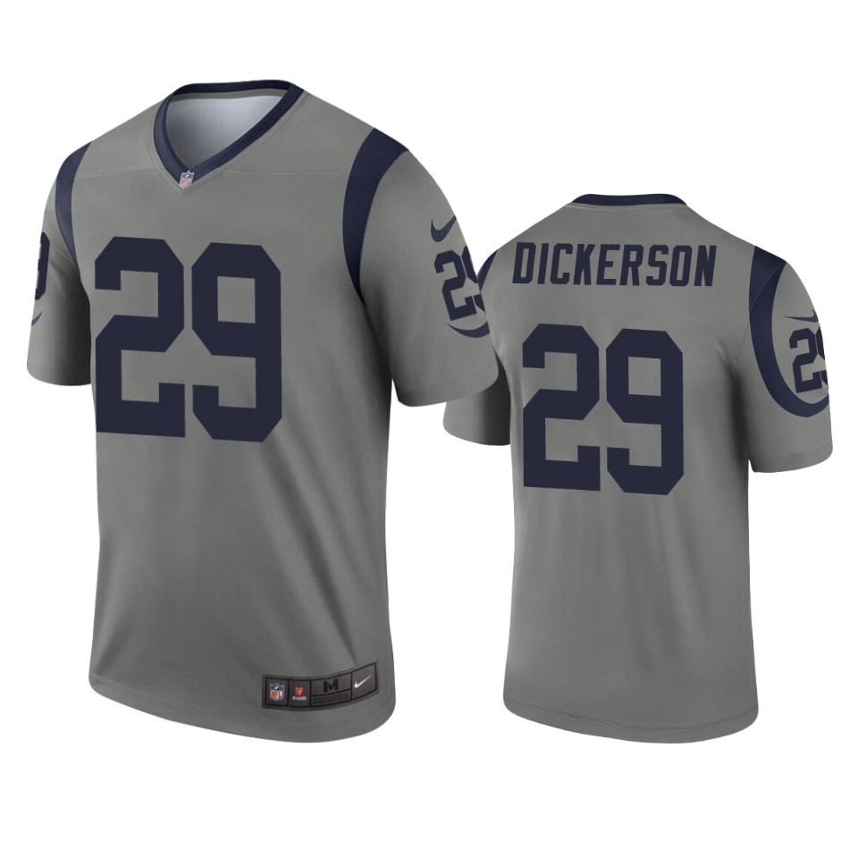 men's rams eric dickerson gray inverted legend jersey