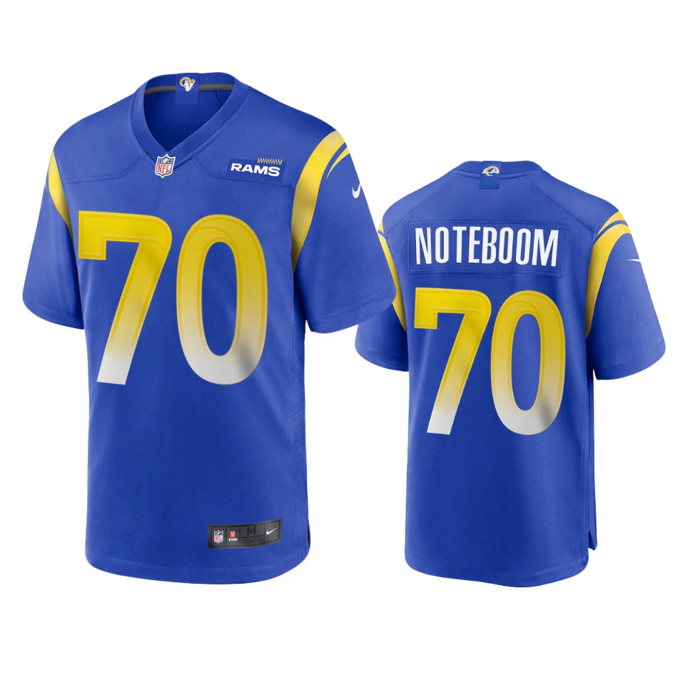 men's rams joseph noteboom royal 2020 game jersey