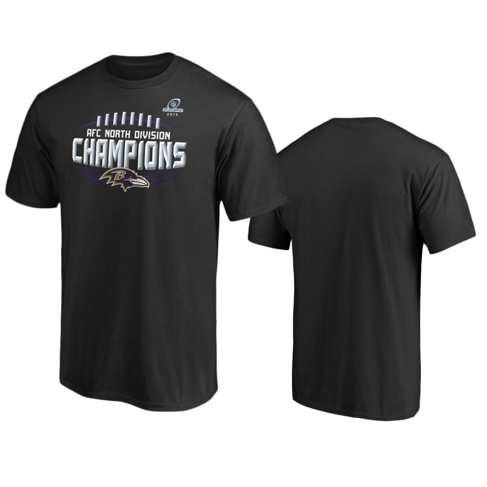 men's ravens black 2019 afc north division champions audible t shirt