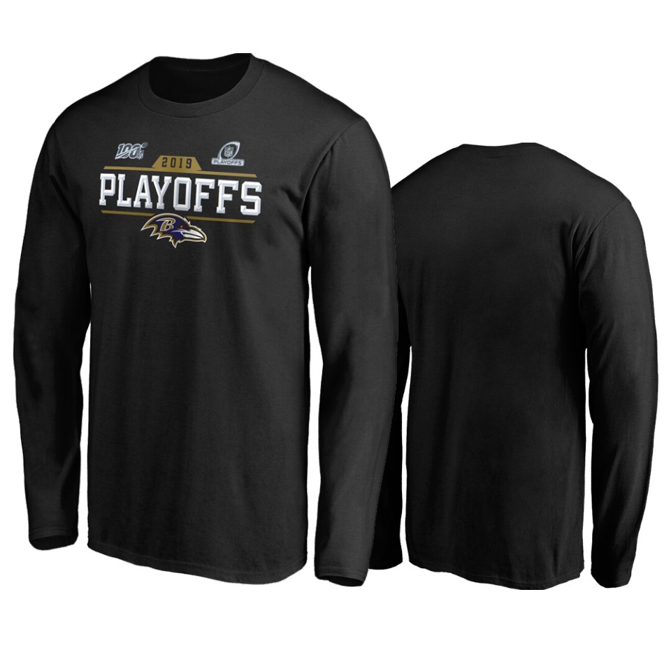 men's ravens black 2019 nfl playoffs bound chip shot long sleeve t shirt