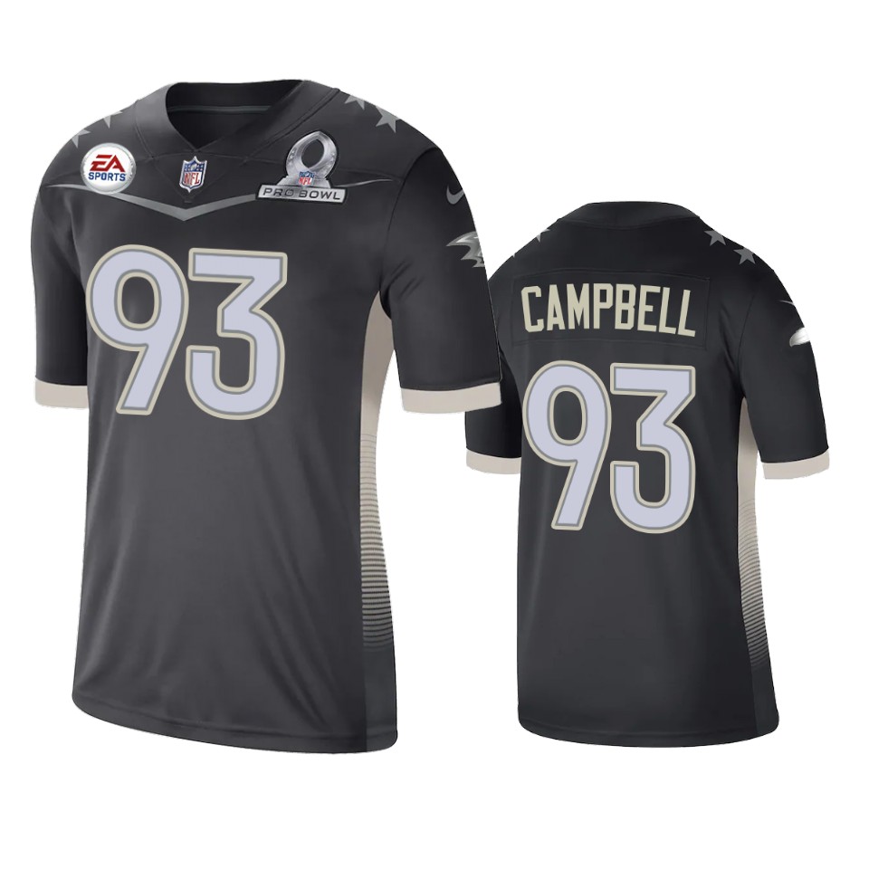 men's ravens calais campbell anthracite 2021 afc pro bowl game jersey
