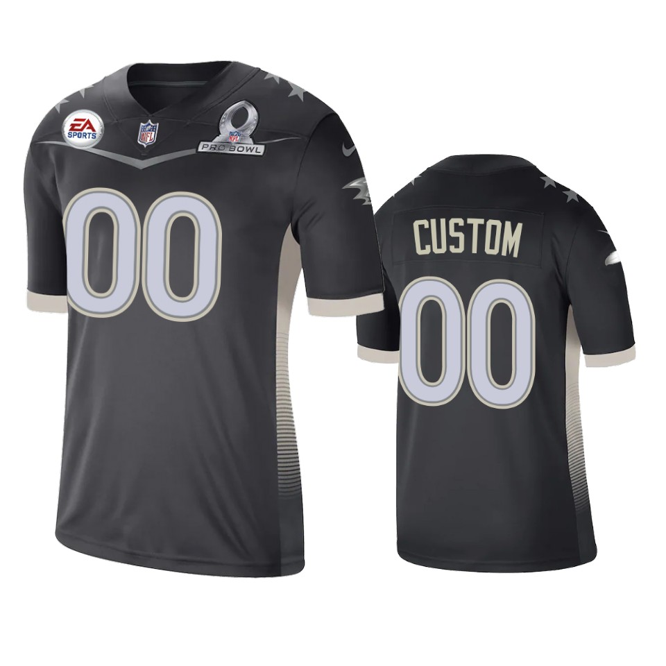 men's ravens custom anthracite 2021 afc pro bowl game jersey