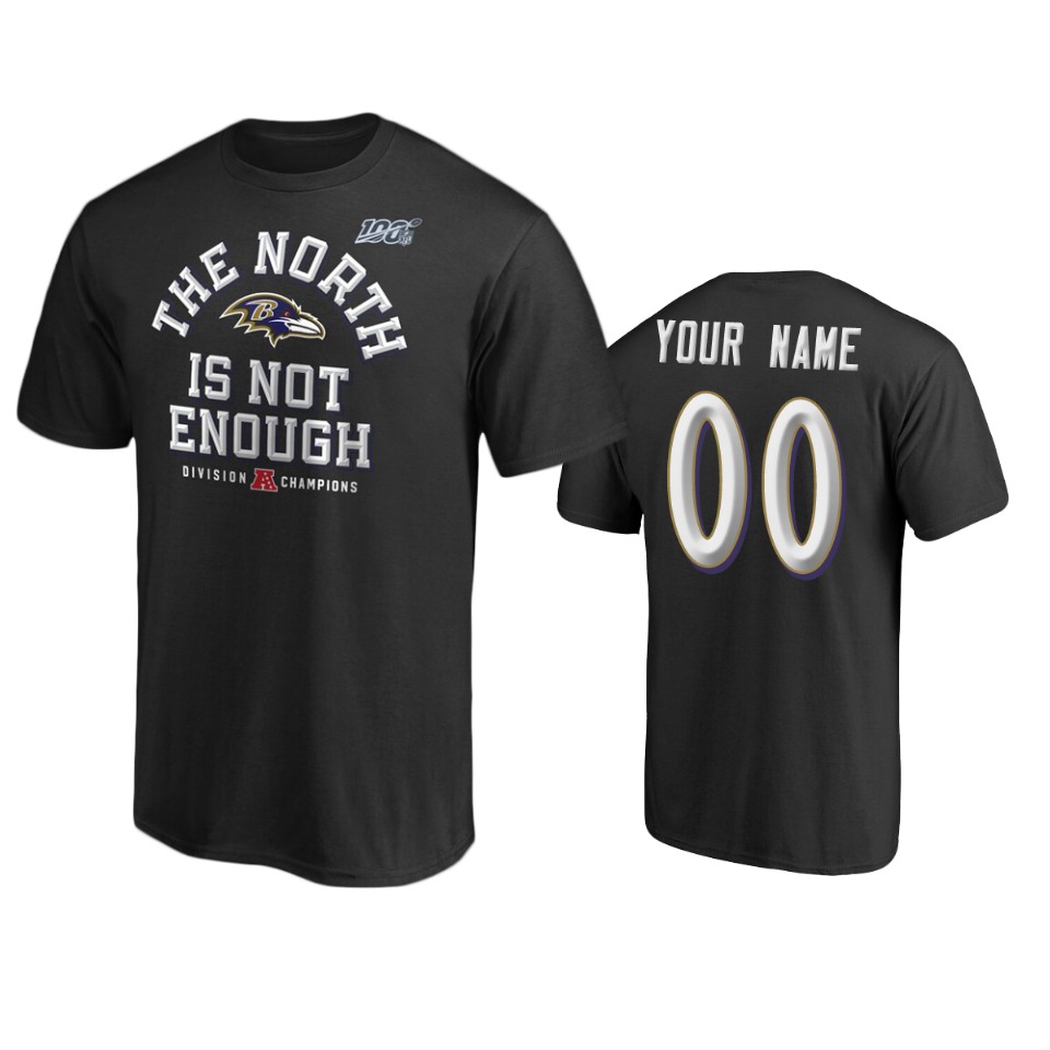 men's ravens custom black 2019 afc north division champions t shirt