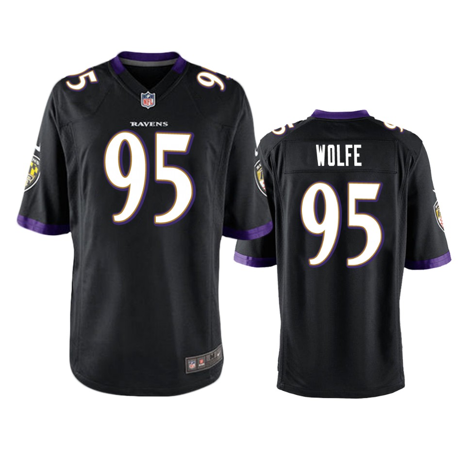 men's ravens derek wolfe black game jersey