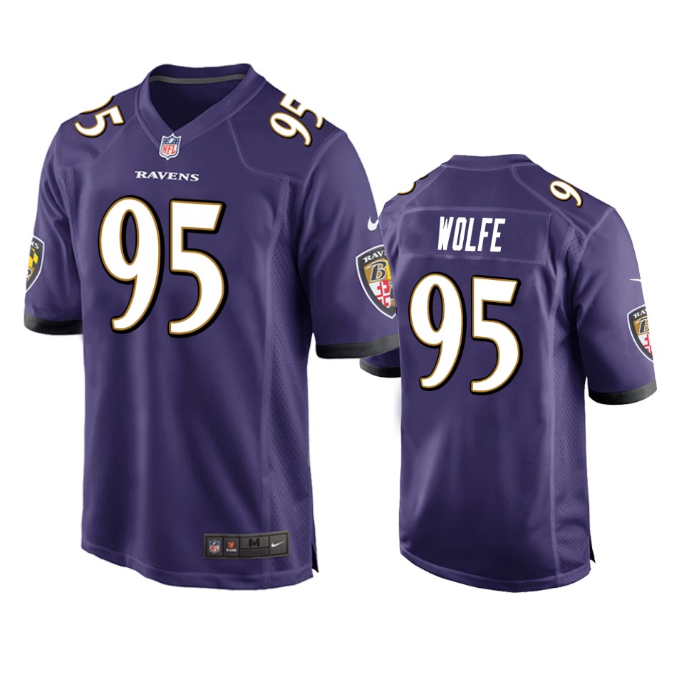men's ravens derek wolfe purple game jersey