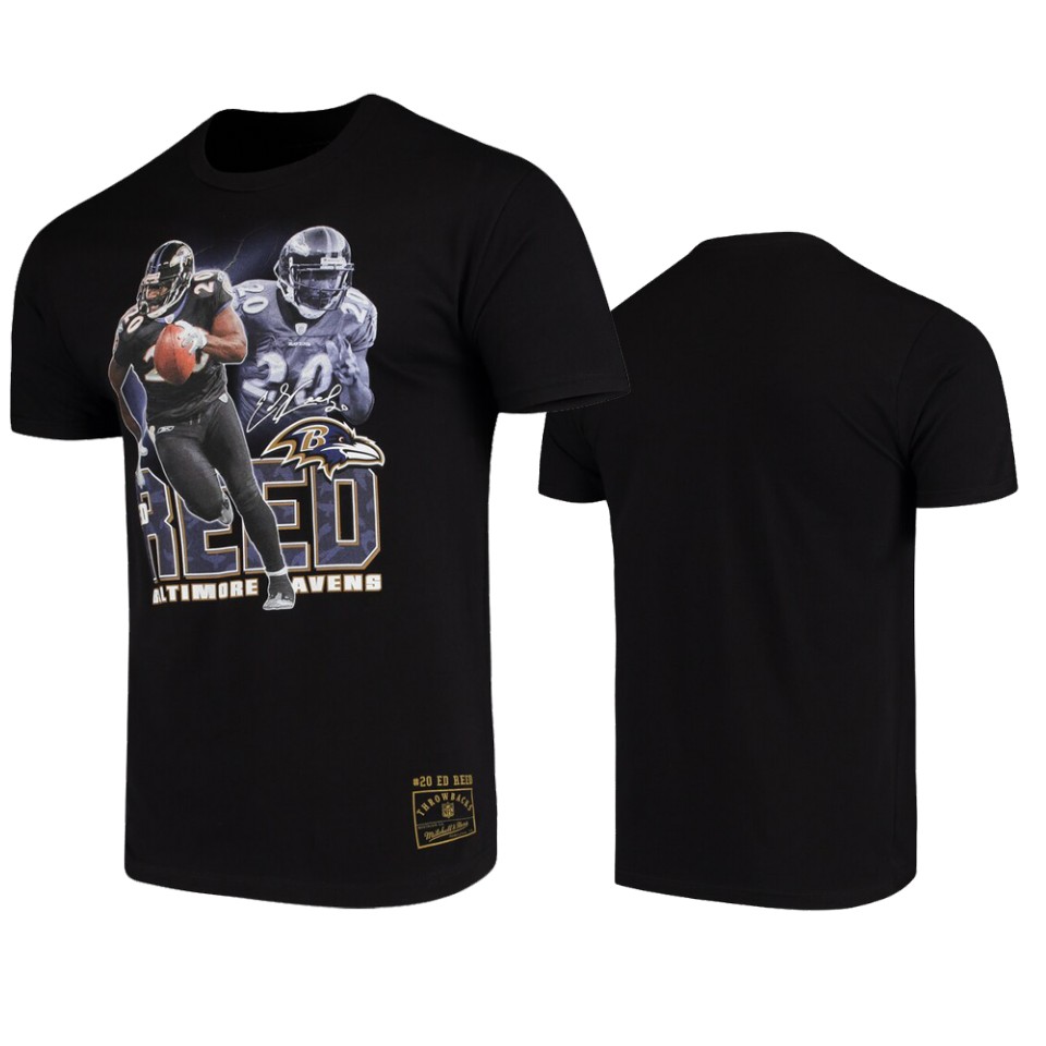 men's ravens ed reed black graphic t shirt