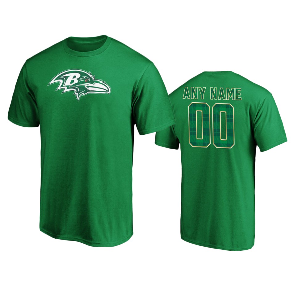 men's ravens green st. patrick's day emerald plaid t shirt