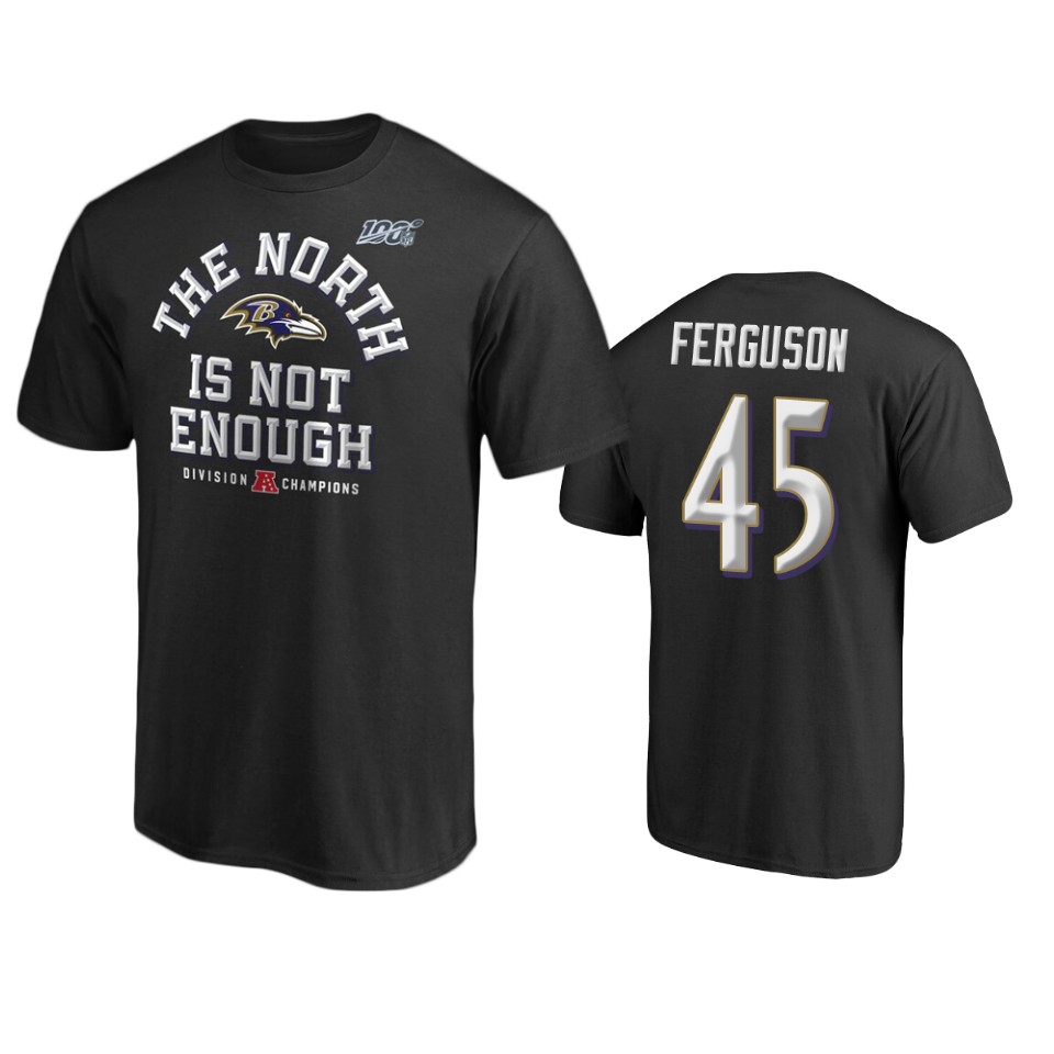 men's ravens jaylon ferguson black 2019 afc north division champions t shirt