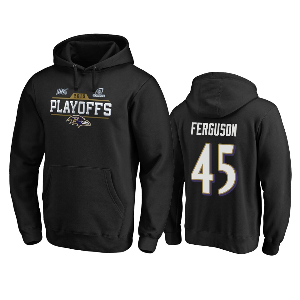 men's ravens jaylon ferguson black 2019 nfl playoffs bound chip shot pullover hoodie