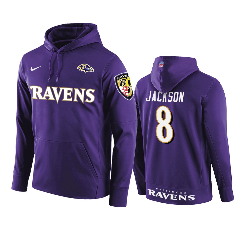 men's ravens lamar jackson purple circuit wordmark hoodie