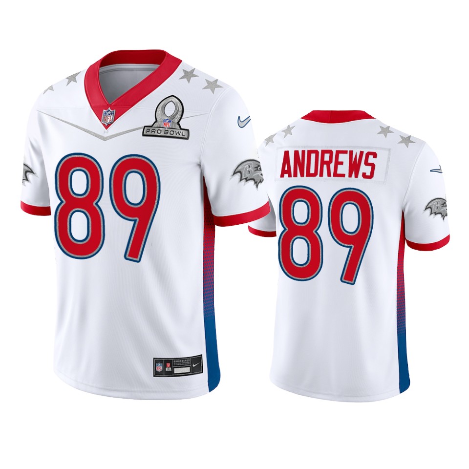 men's ravens mark andrews white game 2022 afc pro bowl jersey