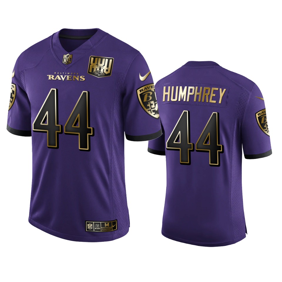men's ravens marlon humphrey purple 25th season golden limited jersey