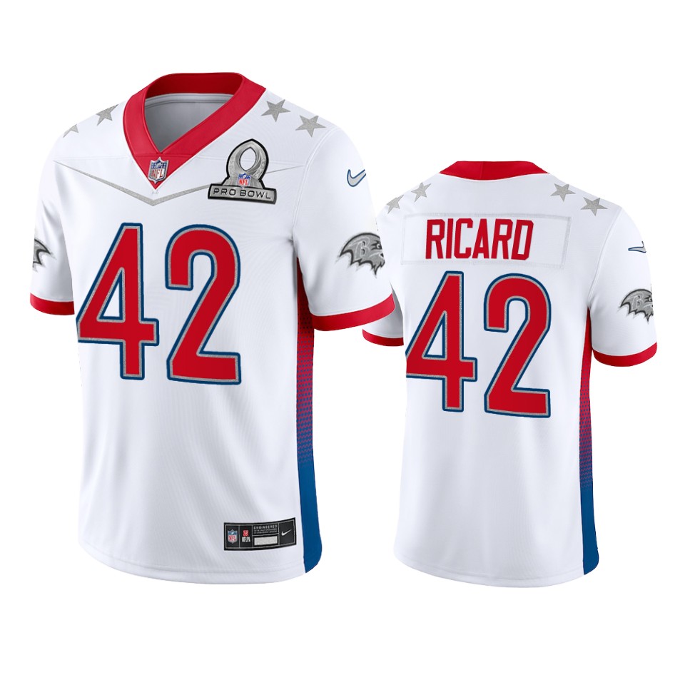 men's ravens patrick ricard white game 2022 afc pro bowl jersey