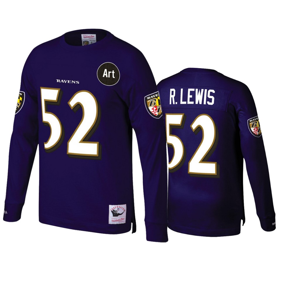 men's ravens ray lewis purple throwback t shirt