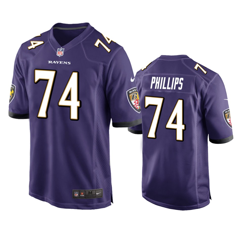 men's ravens tyre phillips purple game jersey