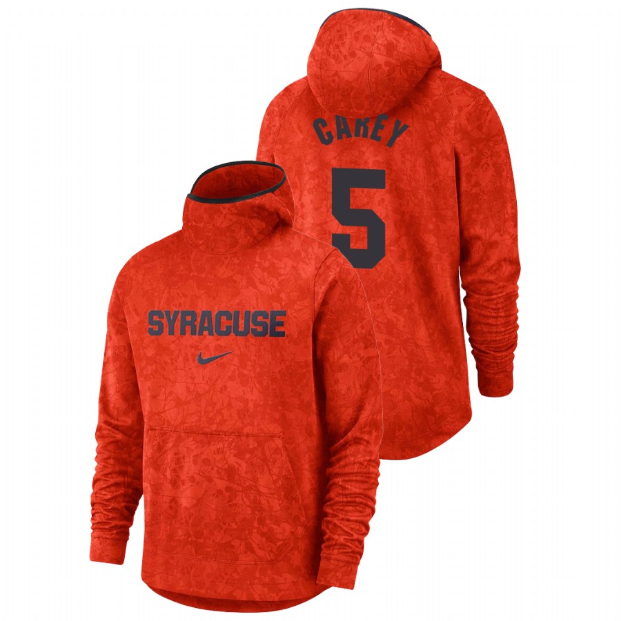 men's syracuse orange jalen carey team logo pullover orange basketball spotlight hoodie