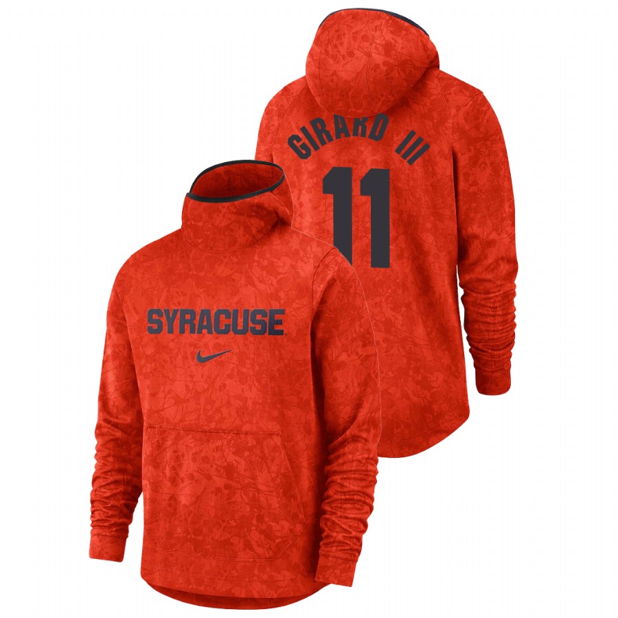 men's syracuse orange joseph girard iii team logo pullover orange basketball spotlight hoodie