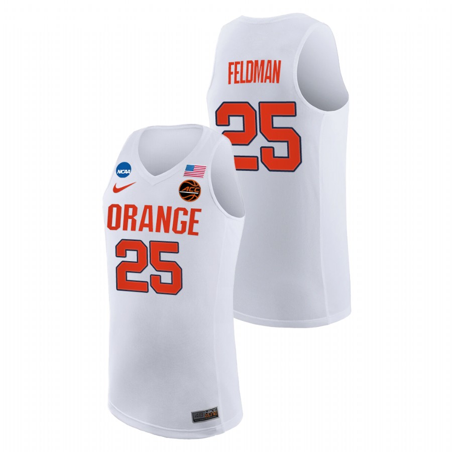 men's syracuse orange shane feldman 2021 college basketball replica white jersey
