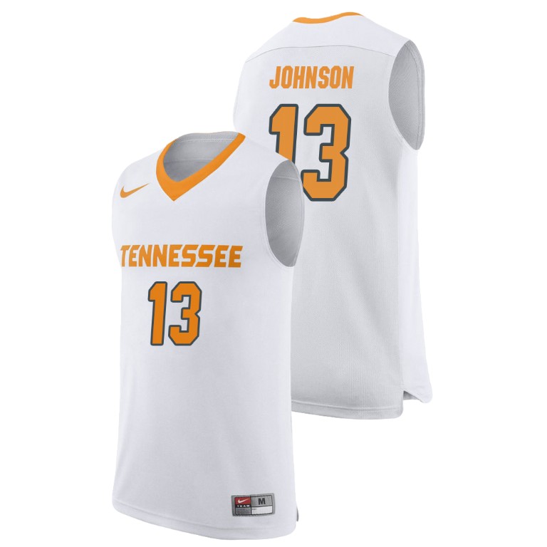 men's tennessee volunteers jalen johnson white replica college basketball jersey