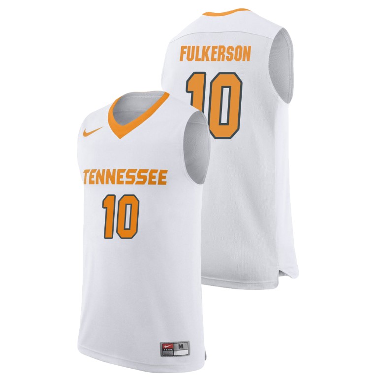 men's tennessee volunteers john fulkerson white replica college basketball jersey