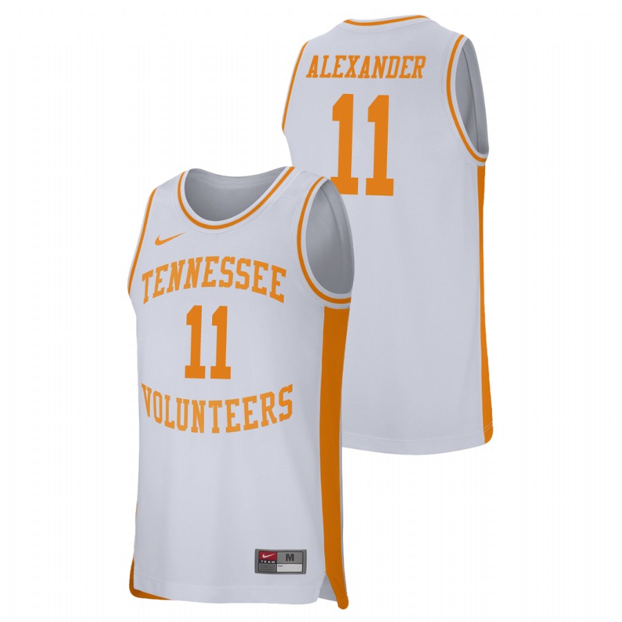 men's tennessee volunteers kyle alexander white retro performance college basketball jersey