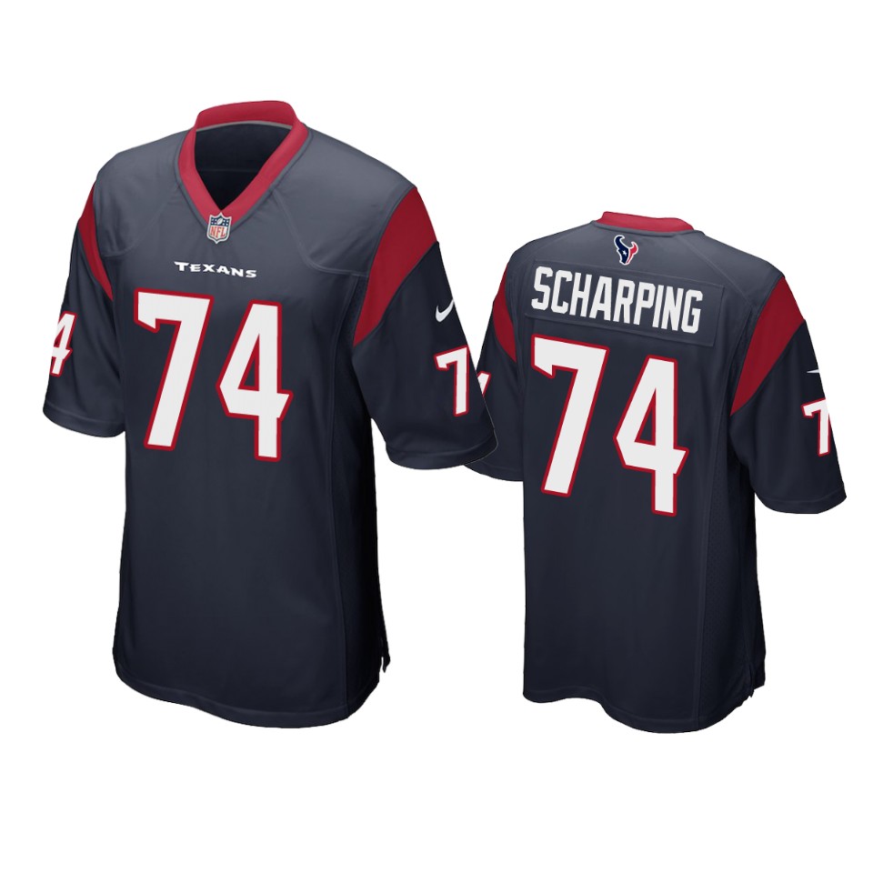 men's texans max scharping navy game jersey