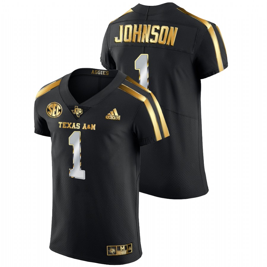 men's texas a&m aggies buddy johnson black golden edition authentic jersey