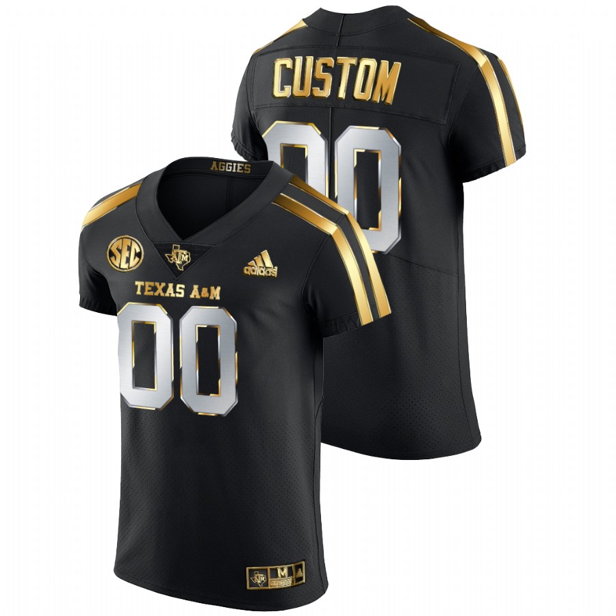 men's texas a&m aggies custom black golden edition authentic jersey