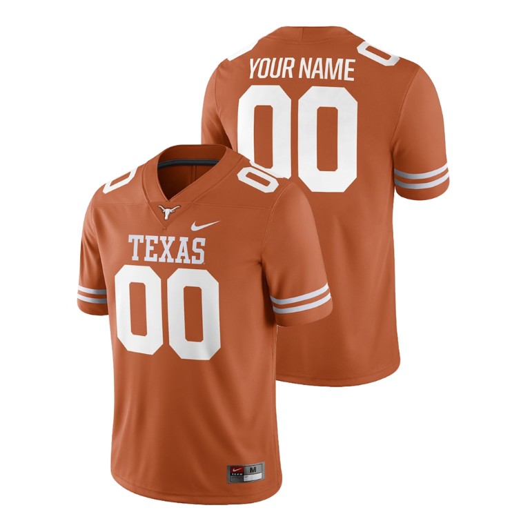 men's texas longhorns 00 custom texas orange college football 2018 game jersey