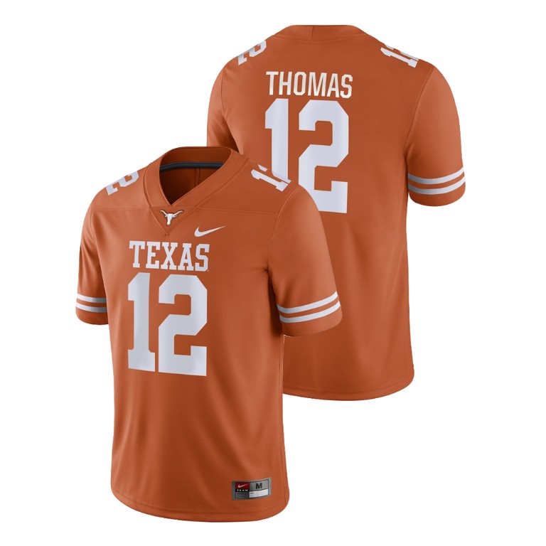 men's texas longhorns 12 earl thomas orange game college football jersey