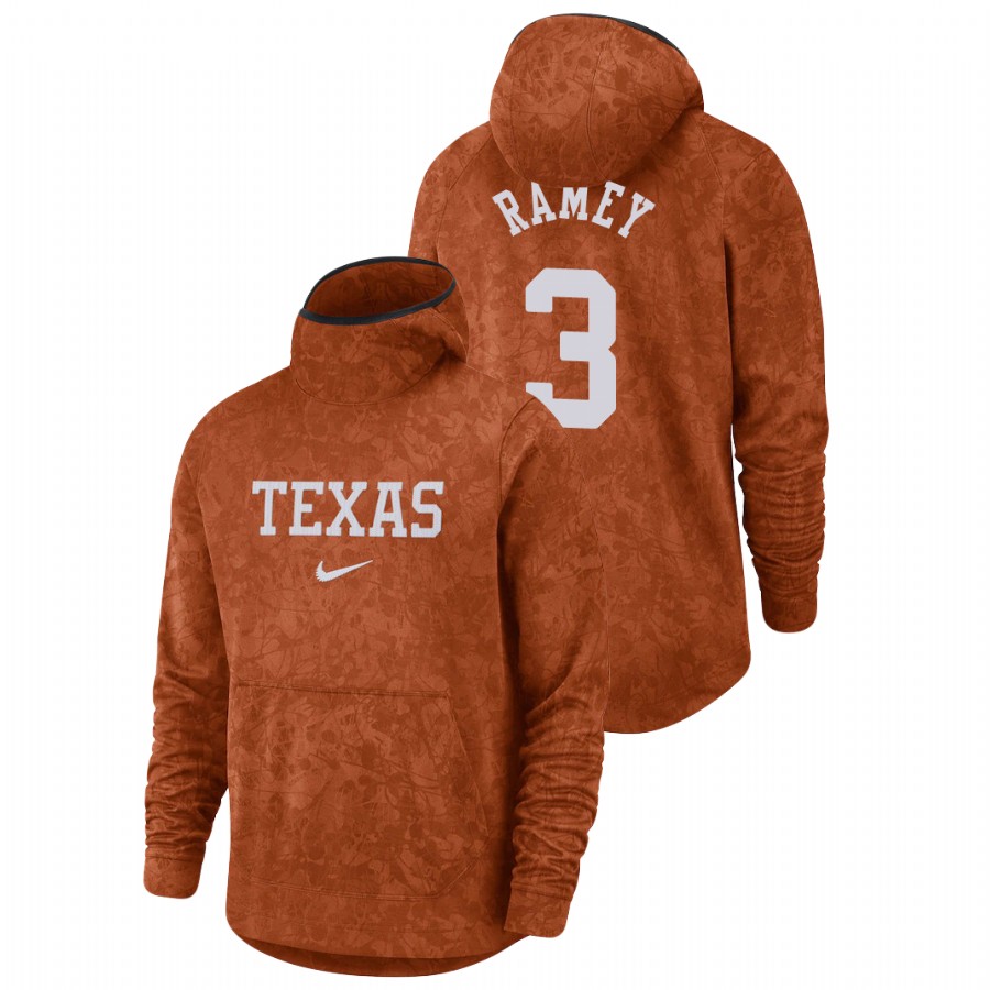 men's texas longhorns courtney ramey team logo pullover texas orange basketball spotlight hoodie