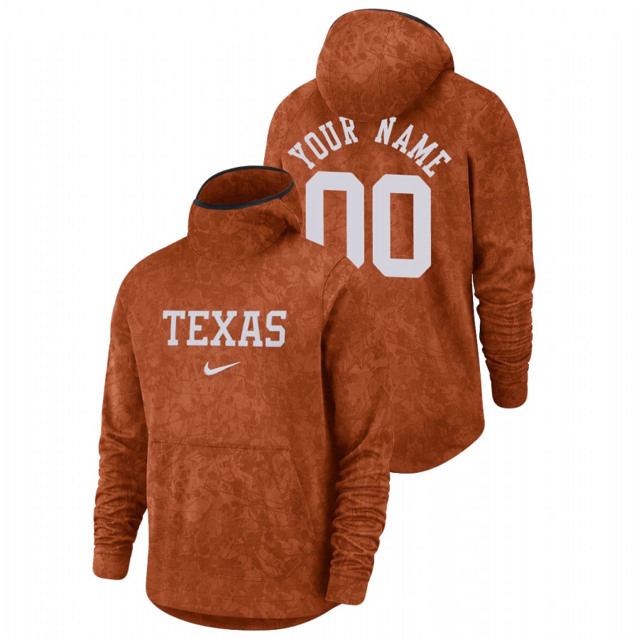 men's texas longhorns custom team logo pullover texas orange basketball spotlight hoodie