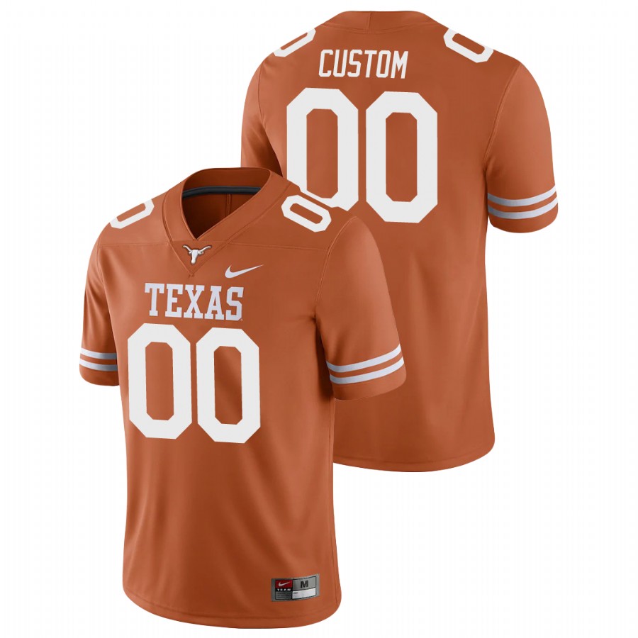 men's texas longhorns custom texas orange college football game jersey