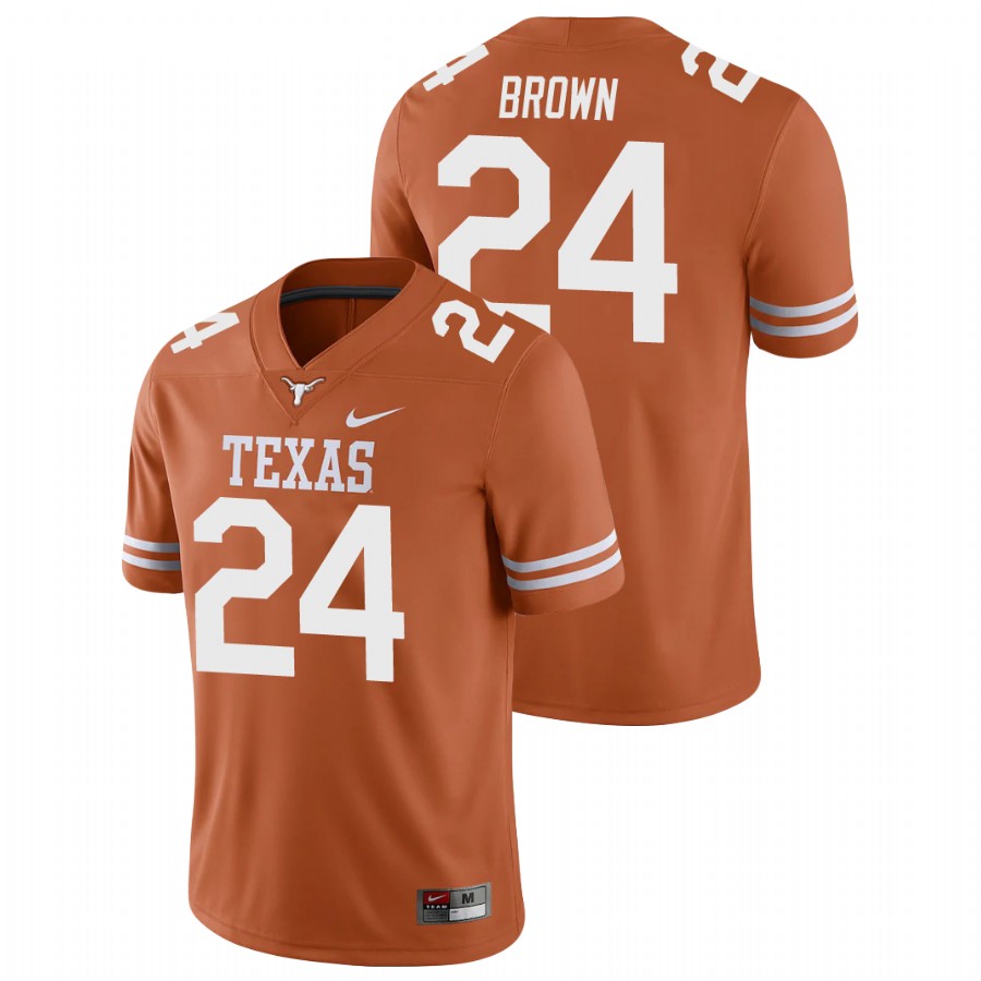 men's texas longhorns derrian brown texas orange college football game jersey