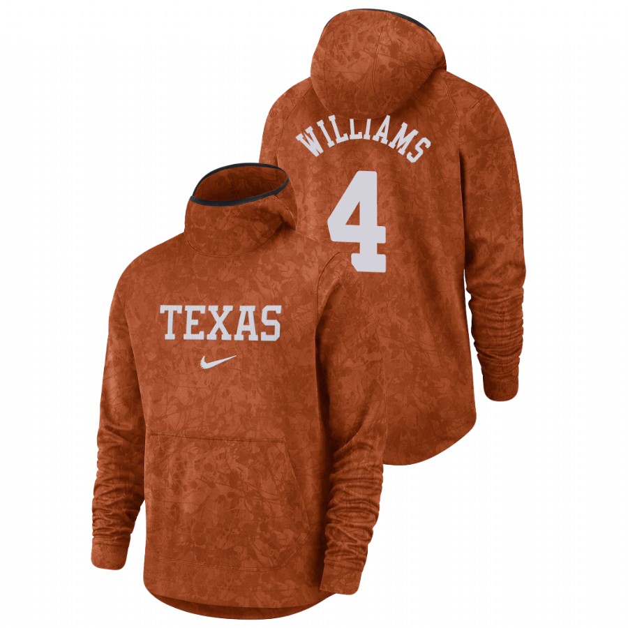 men's texas longhorns donovan williams team logo pullover texas orange basketball spotlight hoodie