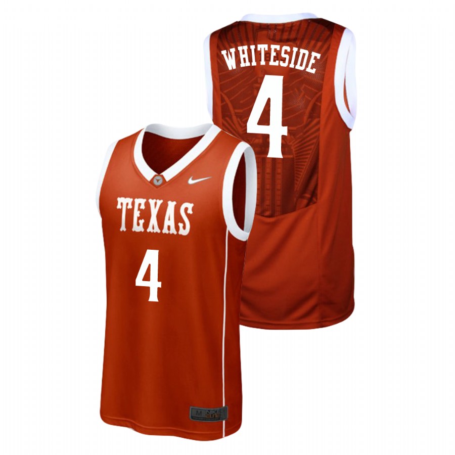 men's texas longhorns drayton whiteside burnt orange replica college basketball jersey
