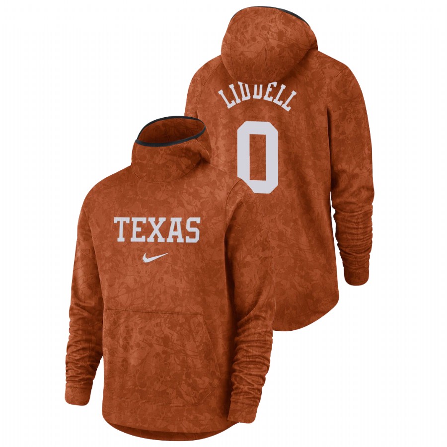 men's texas longhorns gerald liddell team logo pullover texas orange basketball spotlight hoodie