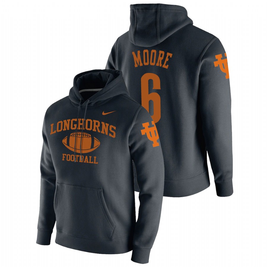 men's texas longhorns joshua moore pullover black retro football hoodie