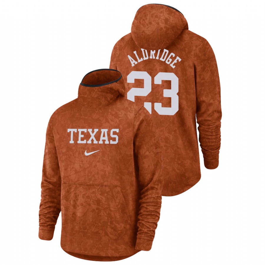 men's texas longhorns lamarcus aldridge team logo pullover texas orange basketball spotlight hoodie