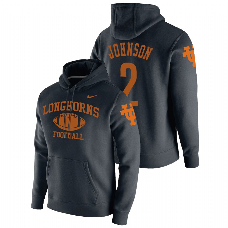 men's texas longhorns roschon johnson pullover black retro football hoodie