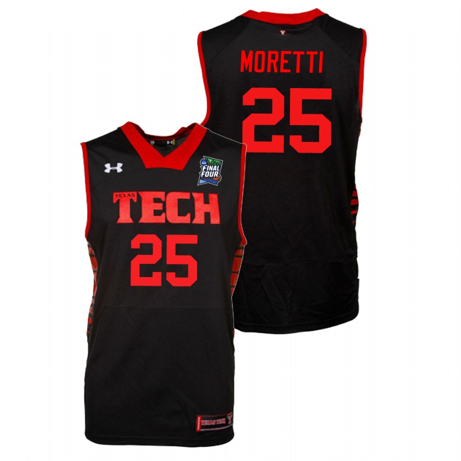 men's texas tech red raiders davide moretti black 2019 final four replica jersey