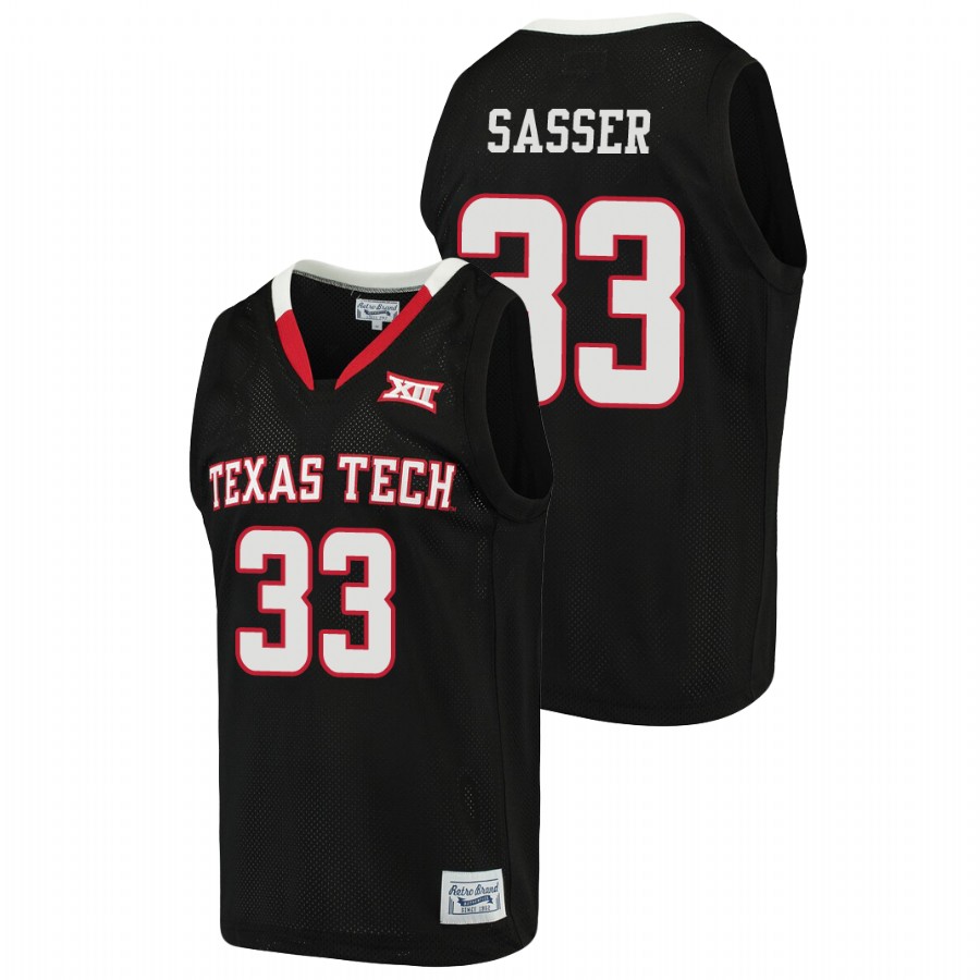 men's texas tech red raiders jason sasser basketball alumni black jersey 