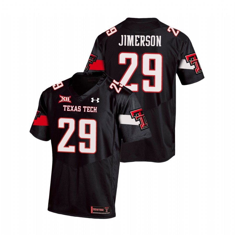men's texas tech red raiders kendell jimerson black replica football team jersey