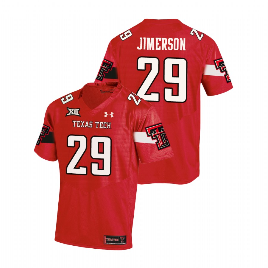 men's texas tech red raiders kendell jimerson red replica football team jersey