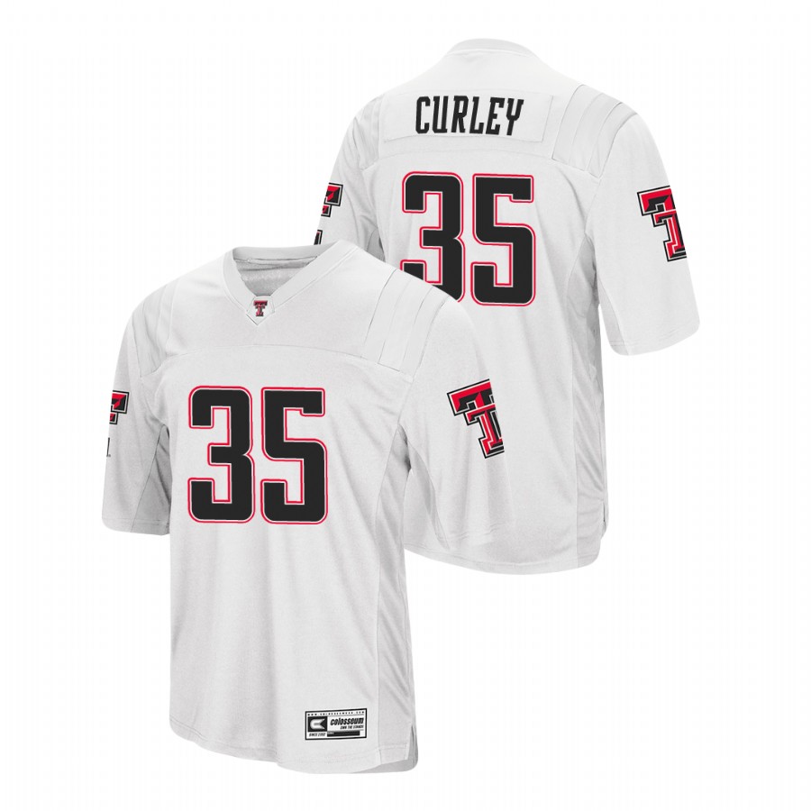 men's texas tech red raiders patrick curley white college football jersey