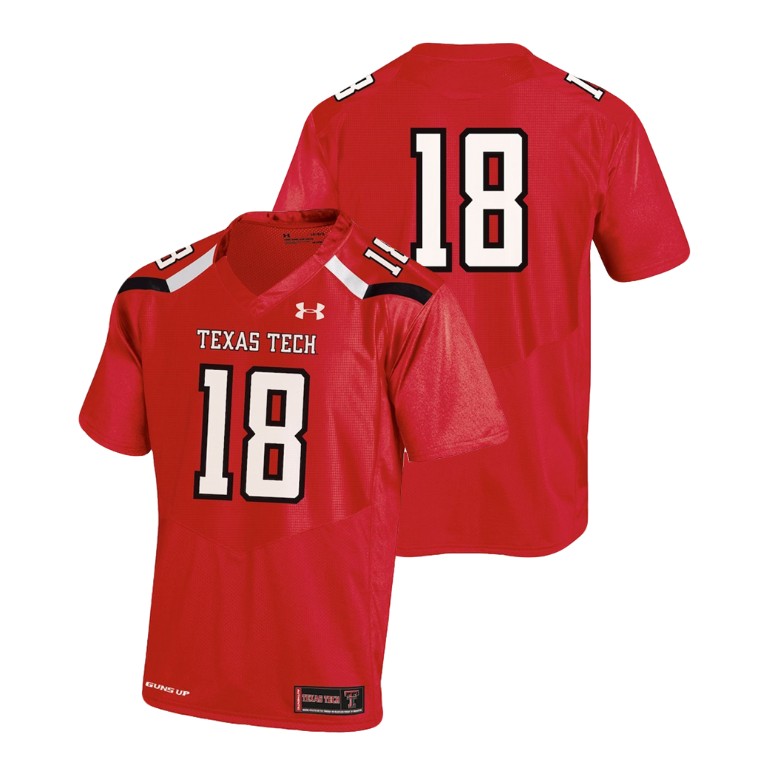 men's texas tech red raiders red college football finished replica jersey