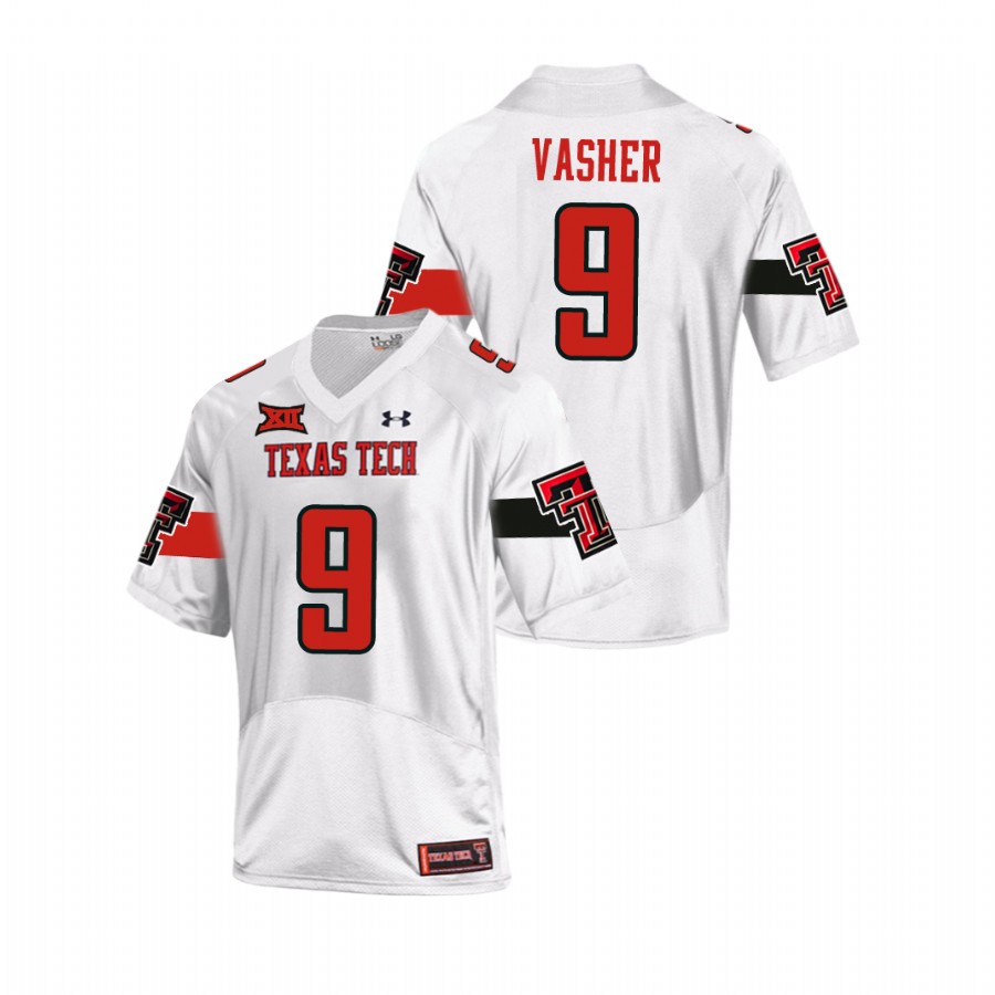 men's texas tech red raiders t.j. vasher white replica football team jersey
