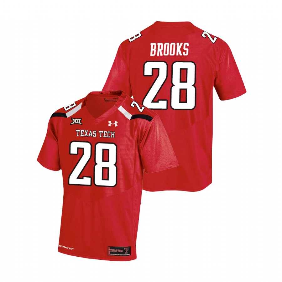 men's texas tech red raiders tahj brooks red college football replica jersey
