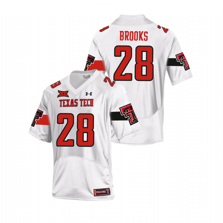 men's texas tech red raiders tahj brooks white replica football team jersey
