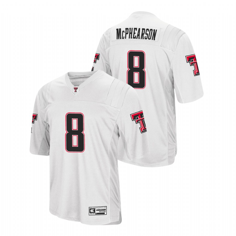 men's texas tech red raiders zech mcphearson white college football jersey
